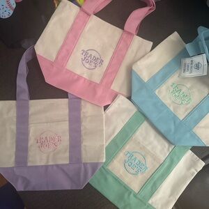 Canvas Tote Bag Collection - Pink, Purple, Green, Blue